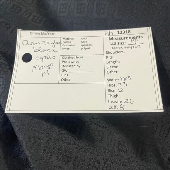 Ann Taylor women's 14 dress pants trousers slacks black MARGO capris cropped - Picture 13 of 13